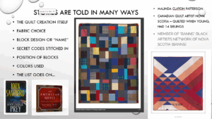 Slide about different quilt stories.