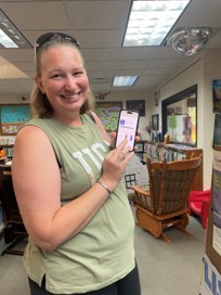 Katie showing her reading progress